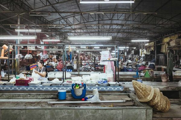 This photo shows The Stuff of An Early Visit to Thonburi Market by Philip Reitsperger